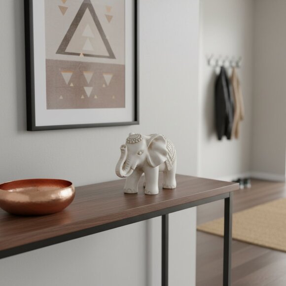 Tribal Carved Elephant Home Decoration Table Decor Resin Figurine Gift Keepsake - Picture 2 of 6